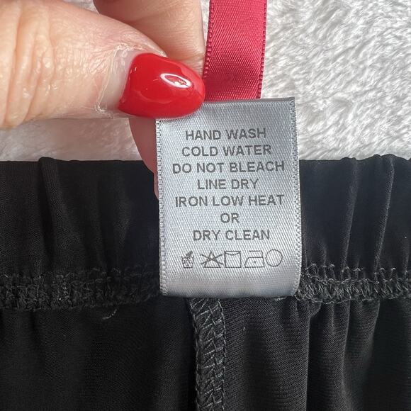 IC COLLECTION By Connie K Plus 2X High Rise Wide Leg Pants Black Heavy Ponte - Picture 7 of 13